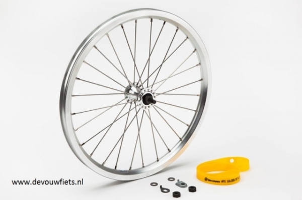 Brompton voorwiel Dubbelwandig Silver