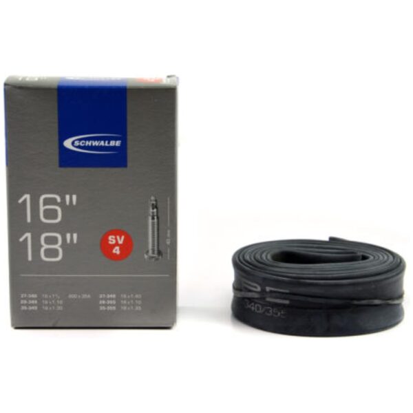 Schwalbe Brompton binnenband SV4 16 x 1 3/8 - 18 x 1.35 fv Zwart